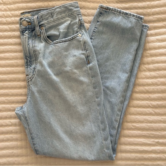 Madewell High Rise Straight Leg Denim The Perfect Vintage Jean in Light Blue, 27 - Picture 9 of 10